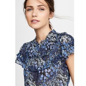 Rebecca Taylor Silk Ruffle Top